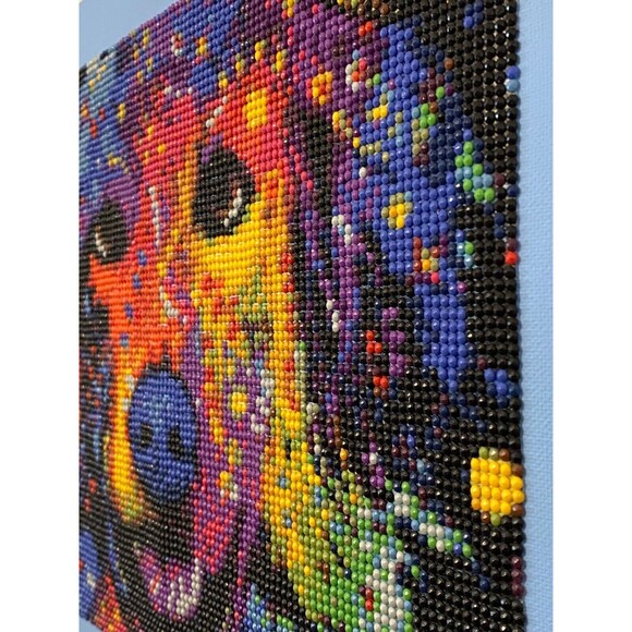 Dog Diamond Dots Wall Art Painting Lab Golden Retriever Canvas Colorful Rainbow - Picture 3 of 6